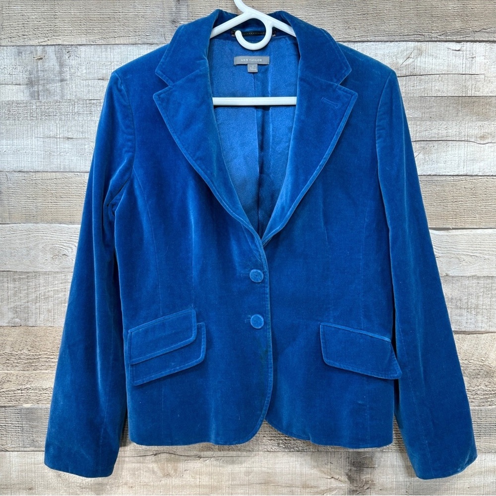 Ann Taylor Royal Blue Velvet Blazer